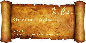 Kirschner Csaba névjegykártya